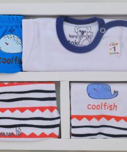 ست ۵ تیکه نوزادی پنبه کاراتک مدل CoolFish (1)