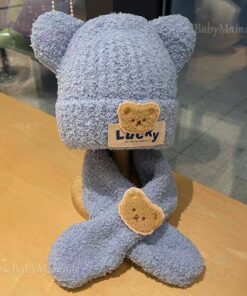 شال و کلاه بافت حوله ای LUCKY