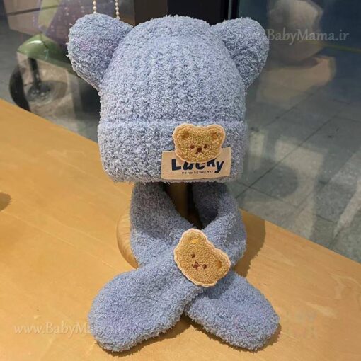 شال و کلاه بافت حوله ای LUCKY