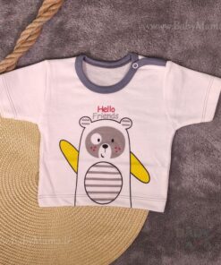 سرویس باز پنبه چاپی خرس Hello