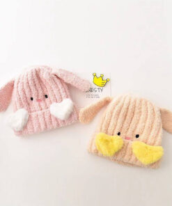 کلاه بافت گوش دار قلب