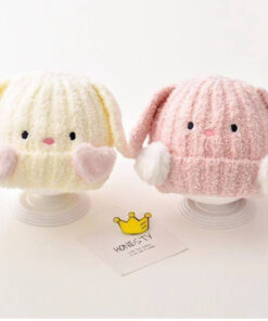 کلاه بافت گوش دار قلب