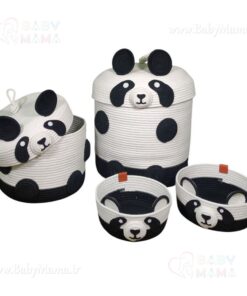 ست 4 تیکه سبد اتاق کودک قیطان مدل پاندا