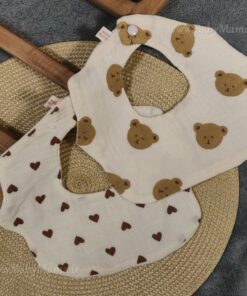 پیش بند دکمه ای موسلین طرحدار خارجی