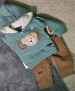 هودی و شلوار گلدوزی خرس مون بیبی